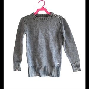 American Eagle Pullover Knit Sweater Girls Gray Small Petite Winter Fall